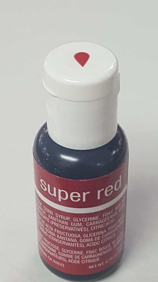 CHEFMASTER -Liqua-gel food color, SUPER RED, .70 oz.