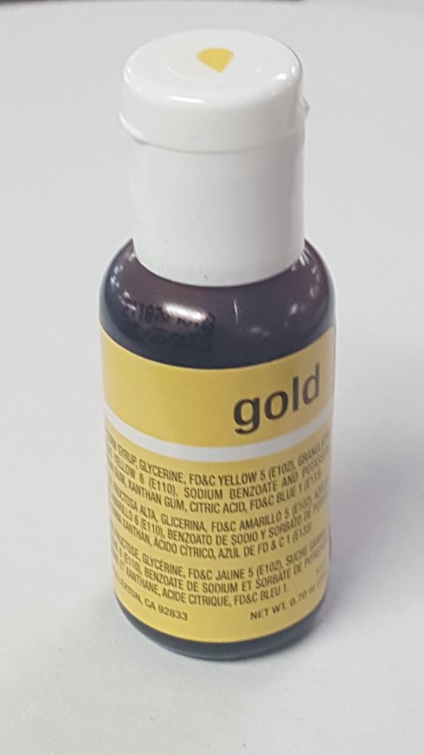 CHEFMASTER -Liqua-gel food color, GOLD, .70 oz.