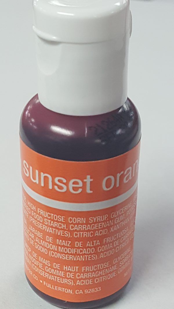 CHEFMASTER -Liqua-gel food color, Sunset Orange, .70 oz.