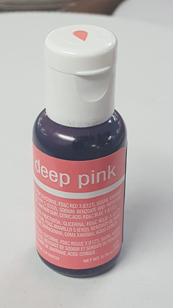 CHEFMASTER -Liqua-gel food color, DEEP PINK, .70 oz.