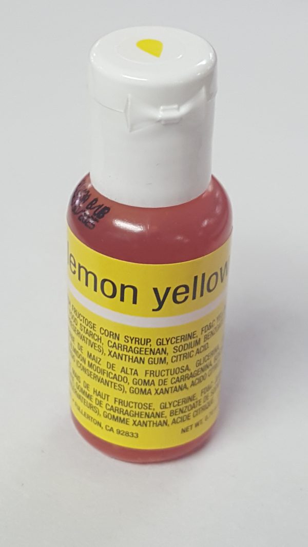 CHEFMASTER -Liqua-gel food color, LEMON YELLOW, .70 oz.