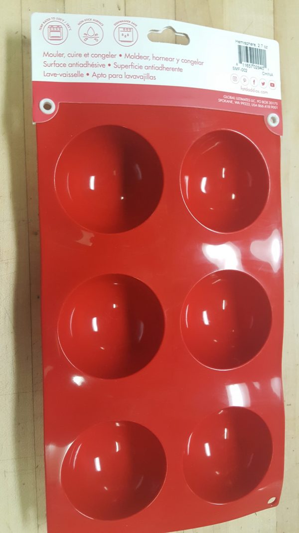 Fat Daddio's Silicone Bakeware, Pro Series - Chocolate Bomb Mold  (Hemisphere, 2.7 oz) - Image 2