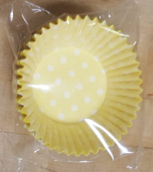 Yellow with White Polka Dots Cupcake Paper Liner - Image 2